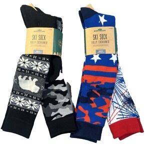 4 Pair Northeast Outfitters Alpine Design Mens Ski Snow Winter Socks LG 8-13 New